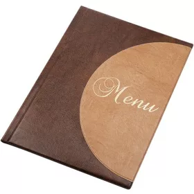   Étlaptartó, A4, bőrhatású, PANTA PLAST Félkör Menu, sötétbarna-világos barna (INP3175020)