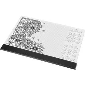   Könyökalátét, A3, 410x297 mm, színezhető, szamárfül védővel, PANTA PLAST, virágos (INP3187099)