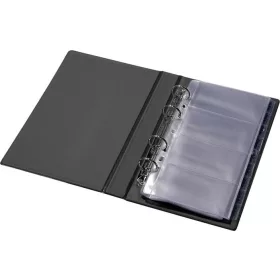   Névjegytartó, 200 db-os, gyűrűs, PANTA PLAST, fekete (INP328202F)