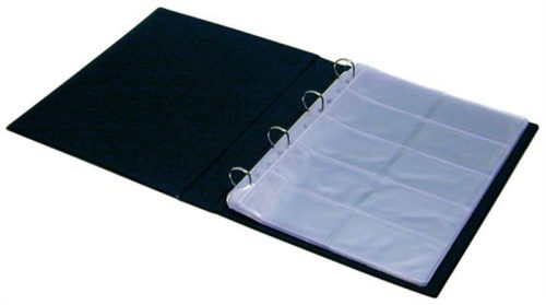 Névjegytartó, 400 db-os, gyűrűs, PANTA PLAST, fekete (INP361112F)