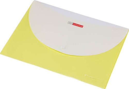 Irattartó tasak, A4, PP, patentos, két zsebes, 200 mikron, PANTA PLAST, sárga (INP4101706)
