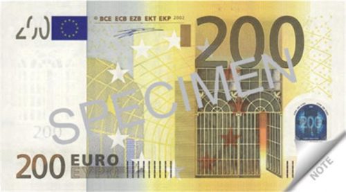 Jegyzettömb, 70 lap, 114x61,5 mm, PANTA PLAST 200 Euro (INP423005699)