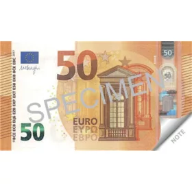   Jegyzettömb, 70 lap, 104x57 mm, PANTA PLAST 50 Euro (INP42305499)