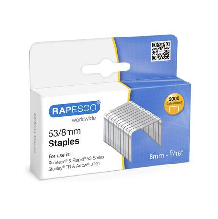 Tűzőkapocs, 53/8, horganyzott, RAPESCO (IR0752)