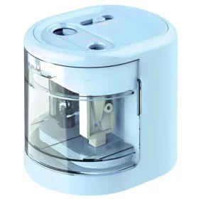   Hegyező, kétlyukú, asztali, elemes, USB töltővel, RAPESCOPS12-USB, világoskék (IR1447)