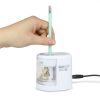 Hegyező, kétlyukú, asztali, elemes, USB töltővel, RAPESCOPS12-USB, fehér (IR1448)