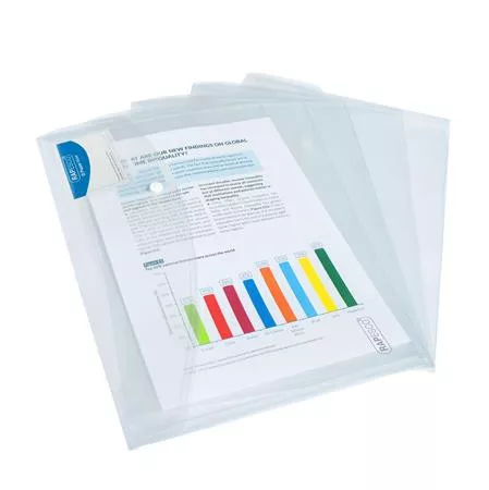 Irattartó tasak, A4+, patentos, RAPESCO Eco, áttetsző (IR1629)