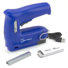   Tűzőpisztoly, vezeték nélküli, elektromos, USB, RAPESCO Germ-Savvy T12-USB, kék (IR1634)