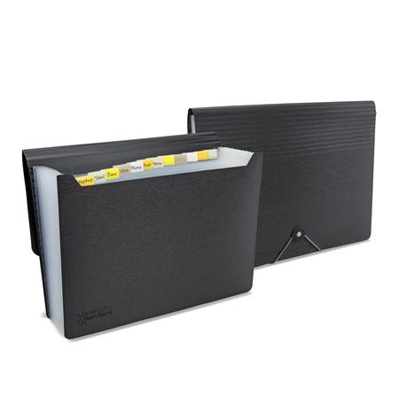 Harmonikamappa, A4, PP, 13 rekeszes, RAPESCO Germ-Savvy™, matt fekete (IR1638)