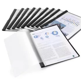  Gyorsfűző, klipes, PP, A4, RAPESCO Eco GRS Recycled, fekete (IR1828)