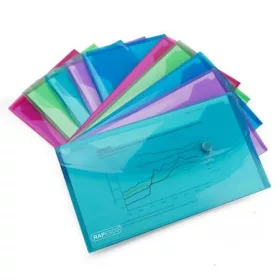   Irattartó tasak, DL, patentos, RAPESCO Eco GRS Recycled, áttetsző vegyes színek (IR1844)