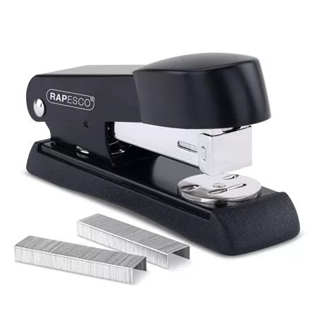 Tűzőgép, 24/6, 26/6, 20 lap, fém, RAPESCO Minno Half-Strip, fekete (IRA52600B3)