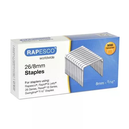 Tűzőkapocs, 26/8, horganyzott, RAPESCO (IRS268)