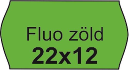 Árazószalag, 22x12 FLUO zöld (IS2212FZ)