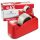 Csomagolószalag adagoló, asztali, csomagolószalaggal, SAX 729, piros (ISA729)
