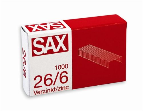 Tűzőkapocs, 26/6, cink, SAX (ISAK266)