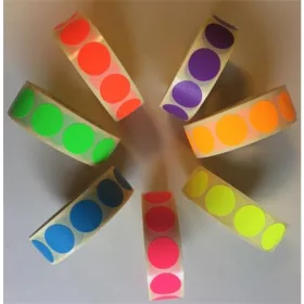   Etikett, 20 mm kör, 1000 etikett/tekercs, fluo piros (ISCK20P)