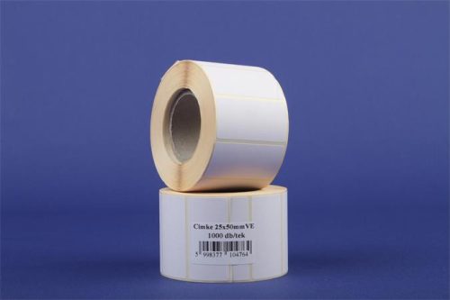 Etikett, vellum, 25×50 mm, 1 000 db/tekercs (ISCT2550V)