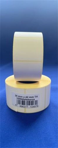 Etikett, thermo, 35x42 mm, 1000 etikett/tekercs, fehér (ISCT3542F)