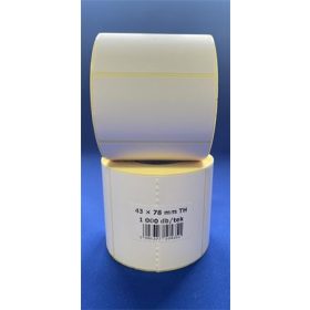   Etikett, thermo, 43x78 mm, 1000 etikett/tekercs, fehér (ISCT4378F)