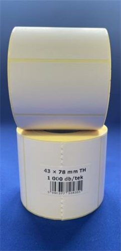 Etikett, thermo, 43x78 mm, 1000 etikett/tekercs, fehér (ISCT4378F)