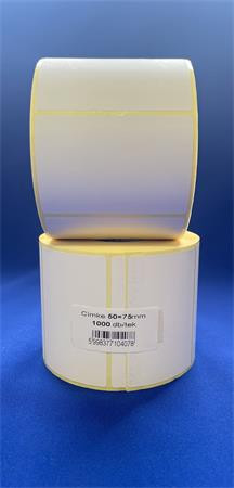 Etikett, thermo, 50x75 mm, 1000 etikett/tekercs, fehér (ISCT5075F)