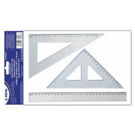 Vonalzókészlet, műanyag, 3 darabos, SAKOTA (ISKE047)