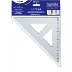   Háromszög vonalzó, műanyag, 45°, 16 cm, SAKOTA (ISKE160)