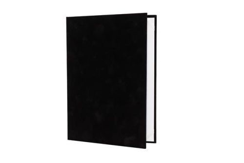 Oklevéltartó, A4, exkluzív, plüss, fekete (ISKE178)