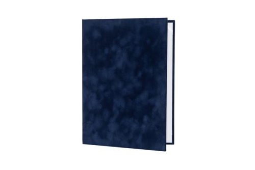 Oklevéltartó, A4, exkluzív, plüss, kék (ISKE180)