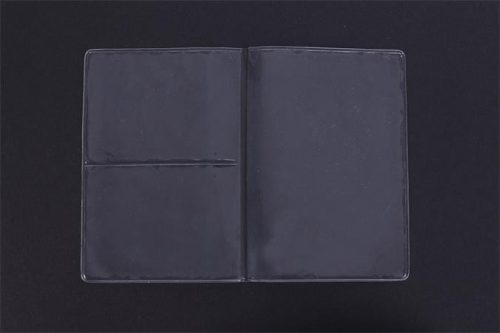 Igazolványtartó, osztott tok, PVC, átlátszó (ISKE198)