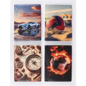   Igazolványtartó, álló, 16 betét lappal, mintás PVC, Okmányok, fiú (ISKE205)