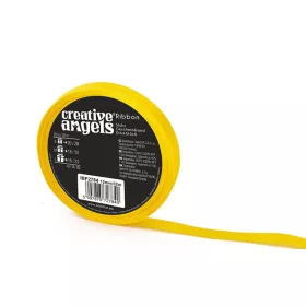 Szatén szalag, 12 mm x 32 m, sárga (ISKE230)