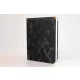 Oklevéltartó, A4, exkluzív, plüss, 4 fém sarokkal, fekete (ISKE243)