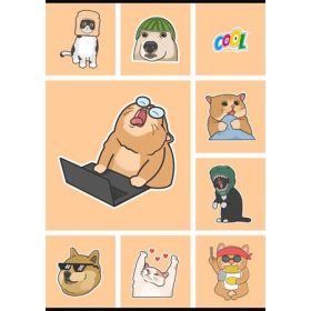   Füzet, tűzött, A4, kockás, 80 lap, COOL BY VICTORIA Memes (ISVFC104)