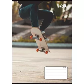   Füzet, tűzött, A5, vonalas, 32 lap, 4-8. osztály, COOL BY VICTORIA, Skateboard, 21-32 (ISVFC79)