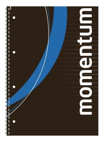 Spirálfüzet, A4, vonalas, 90 lap, perforált, lyukasztott, VICTORIA PAPER, Momentum (ISVFS90V)