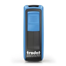   Bélyegző, TRODAT Pocket Printy 9511, kék ház, fekete párnával (IT9511K)