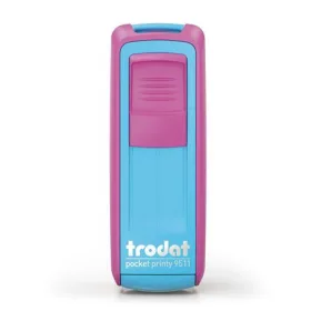   Bélyegző, TRODAT Pocket Printy 9511, pink-türkiz ház, fekete párnával (IT9511PT)