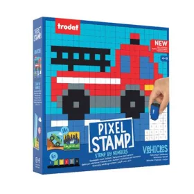   Kreatív foglalkoztató füzet, bélyegzős, TRODAT Creativ Pixelstamp,  járművek (ITCRPXSVE)