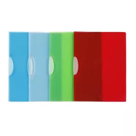   Gyorsfűző, klipes, PP, A4, VIQUEL Propyglass V-Clip, vegyes színek (IV110583)