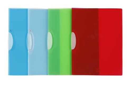 Gyorsfűző, klipes, PP, A4, VIQUEL Propyglass V-Clip, vegyes színek (IV110583)