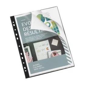   Bemutatómappa, lefűzhető, 20 zsebes, A4, VIQUEL, Essentiel, fekete (IV116305)