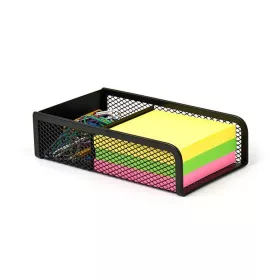   Kockatömbtartó és gemkapocstartó, fémhálós, VICTORIA OFFICE, fekete (IVIC29)