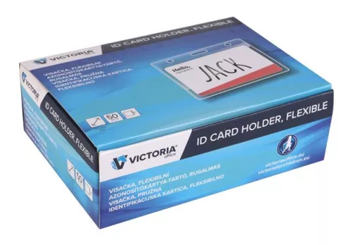 Azonosítókártya tartó, 105x65 mm, hajlékony, fekvő, VICTORIA OFFICE (IVOATH)