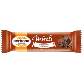 Müzliszelet, 20 g, CERBONA, csokoládés (KHE107)