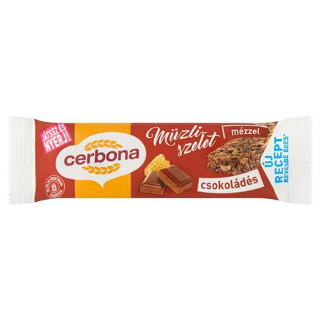 Müzliszelet, 20 g, CERBONA, csokoládés (KHE107)