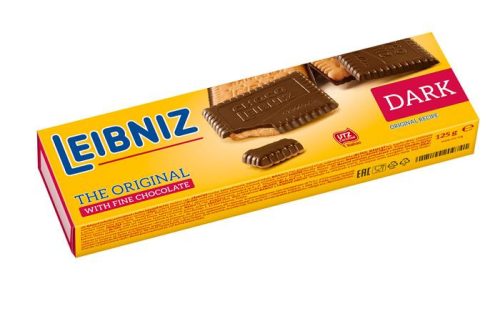 Keksz, 125g, LEIBNIZ Choco, étcsokoládés (KHE314)