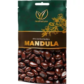 Mandula, 75 g, REAL NATURE, étcsokoládés (KHE347)