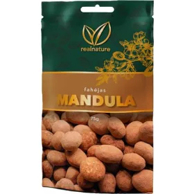  Mandula, 75 g, REAL NATURE, tejcsokoládés-fahéjas (KHE348)